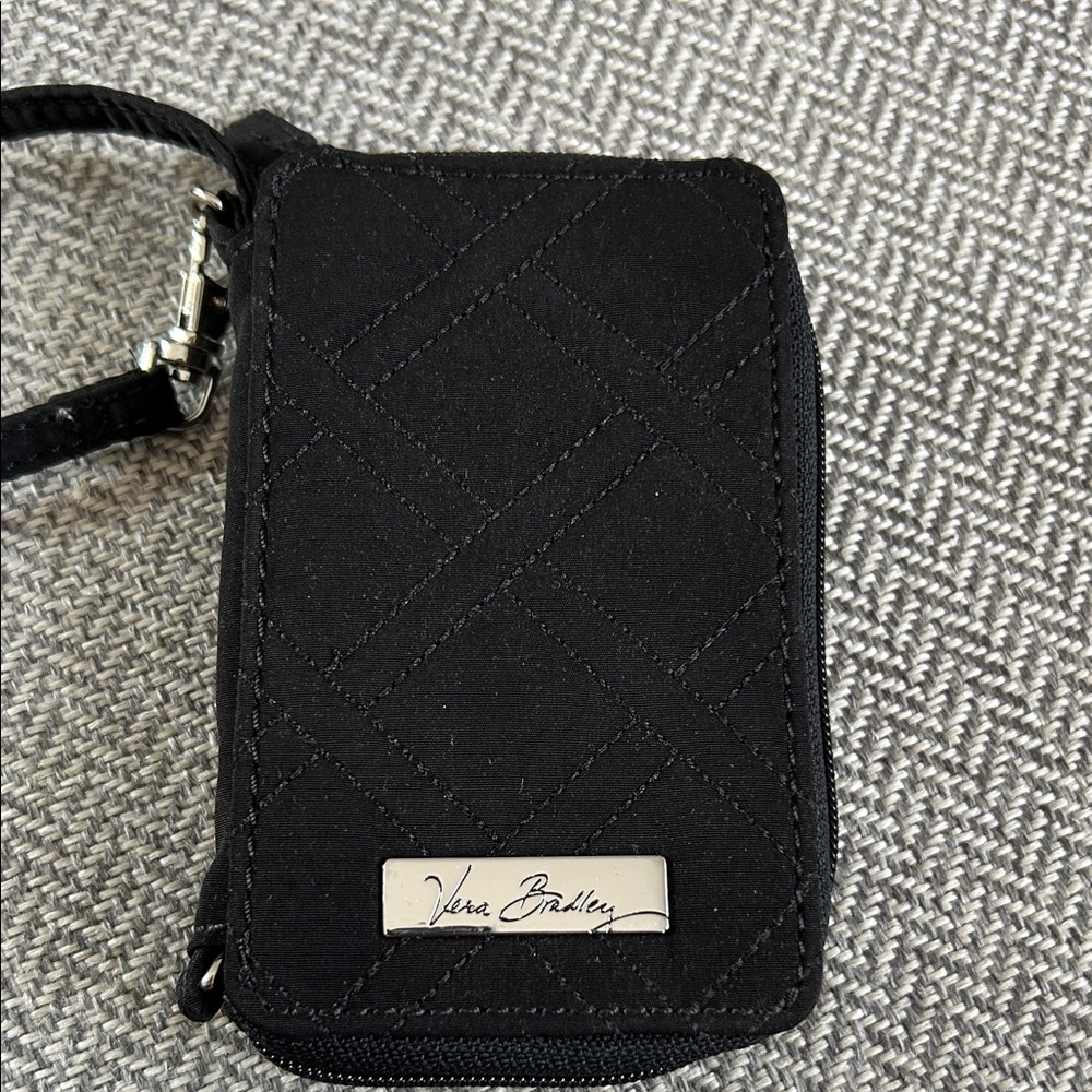 Vera Bradley Black Quilted Ladies Wallet and phone holder